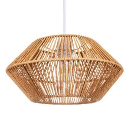 Happy Homewares Chic Designer Super Natural Brown Paper String Easy Fit Light Shade - thumbnail 1