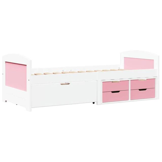 Berkfield Home Day Bed with 5 Drawers without Mattress IRUN White&Pink 90x200 cm in White - image 1