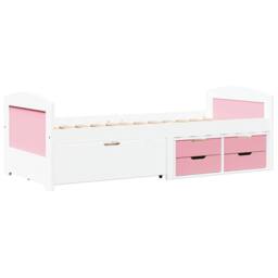 Berkfield Home Day Bed with 5 Drawers without Mattress IRUN White&Pink 90x200 cm in White