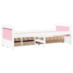 Berkfield Home Day Bed with 5 Drawers without Mattress IRUN White&Pink 90x200 cm in White - thumbnail 8