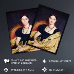 Artery8 J A D Ingres Portrait of Madame Duvaucey Framed Wall Art Print - Size: A4 - thumbnail 2