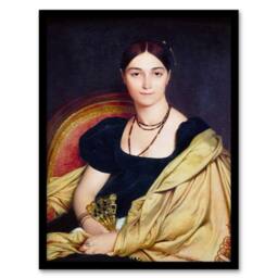 Artery8 J A D Ingres Portrait of Madame Duvaucey Framed Wall Art Print - Size: A4 - thumbnail 1