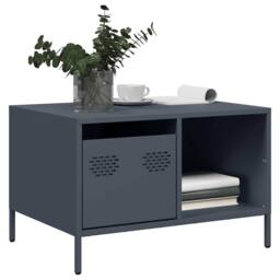 Berkfield Home Sturdy Coffee Table Anthracite 68.5x50x43.5 cm Cold-rolled Steel in Dark Grey - thumbnail 2