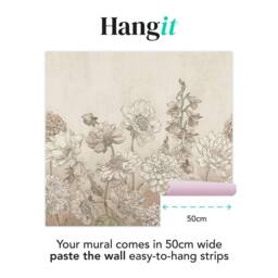 Superfresco Easy Muted Floral Beige Print To Order 3m x 2.8m Mural - thumbnail 3