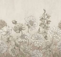 Superfresco Easy Muted Floral Beige Print To Order 3m x 2.8m Mural - thumbnail 2