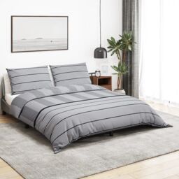 Berkfield Home Duvet Cover Set Grey 200x200 cm Cotton