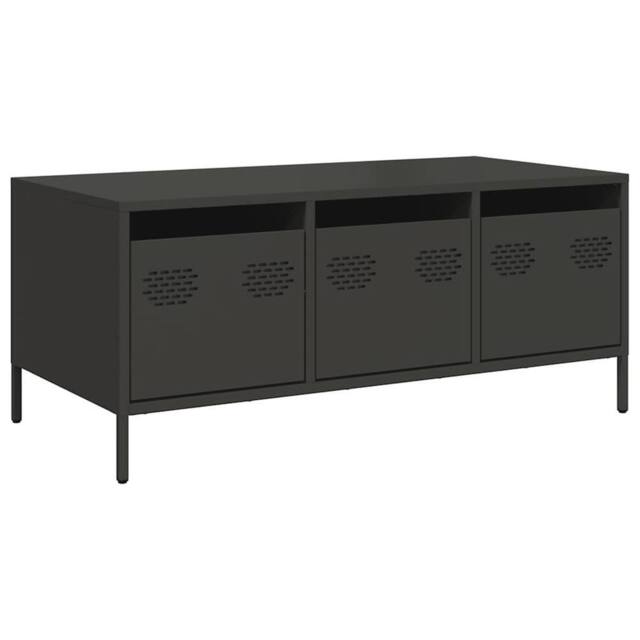 Berkfield Home Coffee Table Black 101.5x50x43.5 cm Cold-rolled Steel - image 1
