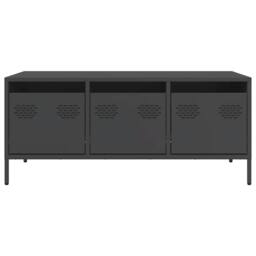 Berkfield Home Coffee Table Black 101.5x50x43.5 cm Cold-rolled Steel - thumbnail 5