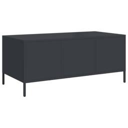 Berkfield Home Coffee Table Black 101.5x50x43.5 cm Cold-rolled Steel - thumbnail 8