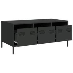 Berkfield Home Coffee Table Black 101.5x50x43.5 cm Cold-rolled Steel - thumbnail 6