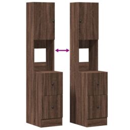 Berkfield Home Kitchen Cabinet Brown Oak 35x50x180 cm Engineered Wood - Size: 35 x 50 x 180 cm - thumbnail 8