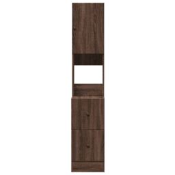Berkfield Home Kitchen Cabinet Brown Oak 35x50x180 cm Engineered Wood - Size: 35 x 50 x 180 cm - thumbnail 4