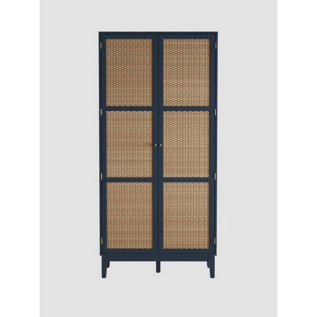 Lemon Pavilion Furniture Bordeaux 2 Door Wardrobe - L55.52 x W85 x H180.5 cm - Berlin Blue/Oak in Blue - Size: 1 Pack - image 1