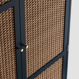 Lemon Pavilion Furniture Bordeaux 2 Door Wardrobe - L55.52 x W85 x H180.5 cm - Berlin Blue/Oak in Blue - Size: 1 Pack - thumbnail 4