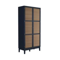 Lemon Pavilion Furniture Bordeaux 2 Door Wardrobe - L55.52 x W85 x H180.5 cm - Berlin Blue/Oak in Blue - Size: 1 Pack - thumbnail 2