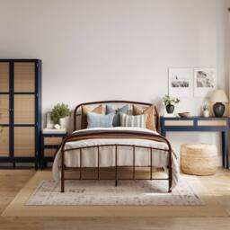 Lemon Pavilion Furniture Bordeaux 2 Door Wardrobe - L55.52 x W85 x H180.5 cm - Berlin Blue/Oak in Blue - Size: 1 Pack - thumbnail 5