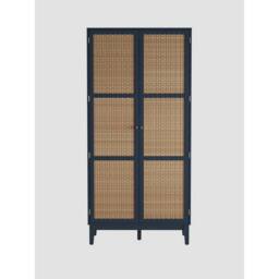 Lemon Pavilion Furniture Bordeaux 2 Door Wardrobe - L55.52 x W85 x H180.5 cm - Berlin Blue/Oak in Blue - Size: 1 Pack - thumbnail 1
