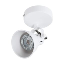 Loops Wall Spot Light White Steel Wall Plate & Lamp Shade Bulb GU10 1x3.3W Included