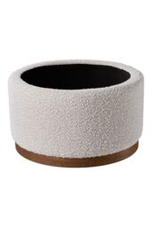 H&O Direct Beige Round Storage Ottoman - thumbnail 5