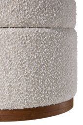 H&O Direct Beige Round Storage Ottoman - thumbnail 6