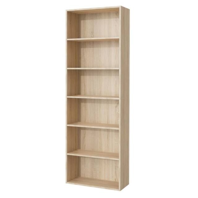 Kelvenix 6-Tier Beige Bookshelf with Shelving Unit for Living Room Storage - image 1
