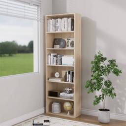 Kelvenix 6-Tier Beige Bookshelf with Shelving Unit for Living Room Storage - thumbnail 5
