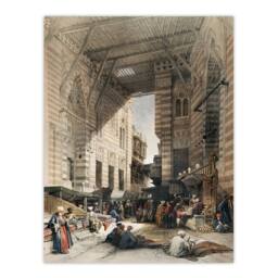 Artery8 David Roberts Framed Wall Art Print Silk Mercer Bazaar El Ghatreshyeh in Brown - Size: A4 - thumbnail 3