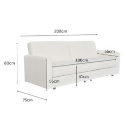 Aspire Vault Sofa Bed with Dual Storage in Natural - Size: 3 Seater - thumbnail 8