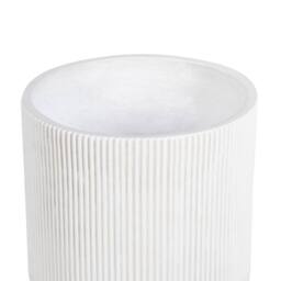 Wyld and Coco Beige Pinstriped Elevated Planter Round Oak Leg Plant Pot - thumbnail 4