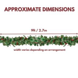 Marco Paul Christmas Artificial Garland Decoration Snow Dusted LED 9ft in Green - thumbnail 2