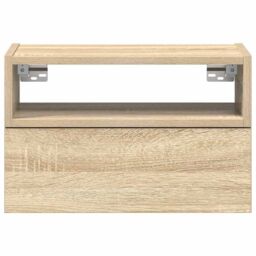 Berkfield Home Wall-mounted Bedside Cabinet Sonoma Oak 45x26x28.5 cm in Brown - thumbnail 4