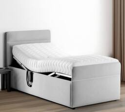PARADISE BEDS LTD Venice Electric Adjustable Bed Set in Beige - Size: Single - thumbnail 2
