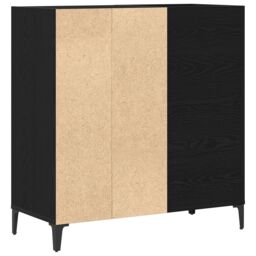 Berkfield Home Record Cabinet Black Oak 84, 5x38x89 cm Engineered Wood - Size: 5 x 38 x 89 cm - thumbnail 4