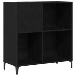 Berkfield Home Record Cabinet Black Oak 84, 5x38x89 cm Engineered Wood - Size: 5 x 38 x 89 cm - thumbnail 2