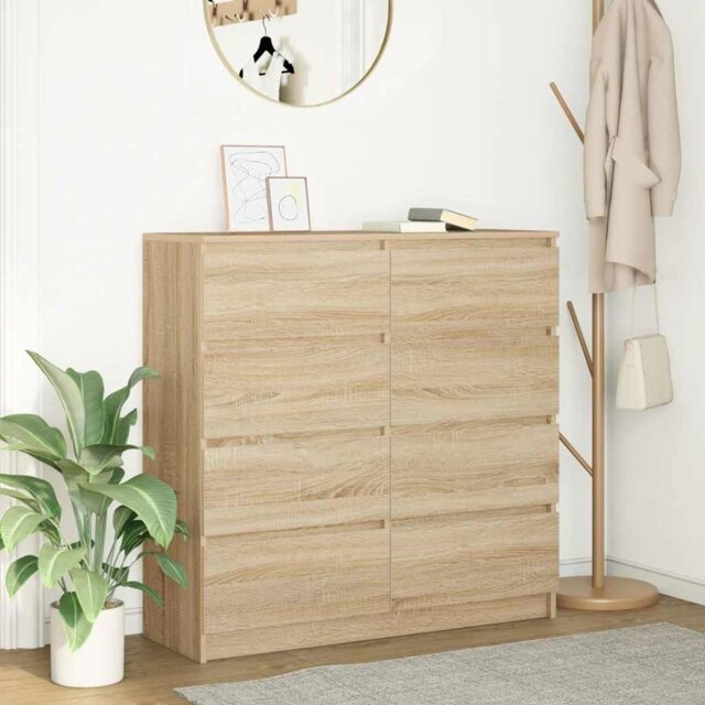 Berkfield Home Sideboard Sonoma Oak 100x35x99 cm Engineered Wood in Brown - Size: 100 x 35 x 99 cm - image 1