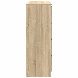 Berkfield Home Sideboard Sonoma Oak 100x35x99 cm Engineered Wood in Brown - Size: 100 x 35 x 99 cm - thumbnail 7