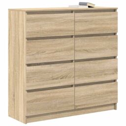 Berkfield Home Sideboard Sonoma Oak 100x35x99 cm Engineered Wood in Brown - Size: 100 x 35 x 99 cm - thumbnail 4