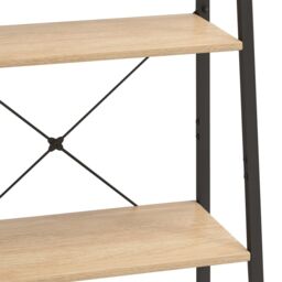 Berkfield Home 4-Tier Standing Shelf Light Brown & Black 56x35x140 cm - Size: 56 x 35 x 140 cm - thumbnail 6
