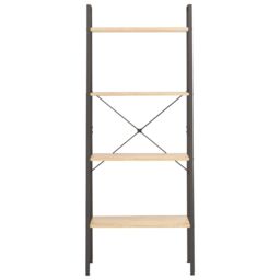 Berkfield Home 4-Tier Standing Shelf Light Brown & Black 56x35x140 cm - Size: 56 x 35 x 140 cm - thumbnail 3