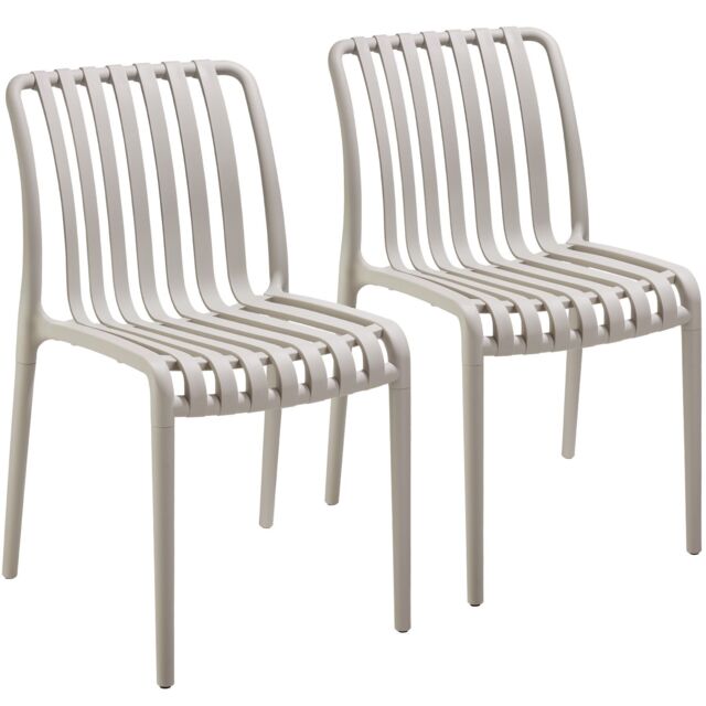 tectake Garden chairs Alcudia - durable, stackable & weather-resistant in Taupe - Size: 2 Seater - image 1