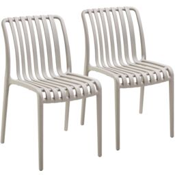 tectake Garden chairs Alcudia - durable, stackable & weather-resistant in Taupe - Size: 2 Seater - thumbnail 1