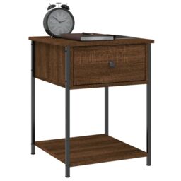 Berkfield Home Bedside Table Brown Oak 44x45x58 cm Engineered Wood - Size: 44 x 45 x 58 cm - thumbnail 3