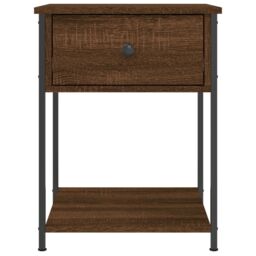 Berkfield Home Bedside Table Brown Oak 44x45x58 cm Engineered Wood - Size: 44 x 45 x 58 cm - thumbnail 6