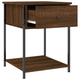 Berkfield Home Bedside Table Brown Oak 44x45x58 cm Engineered Wood - Size: 44 x 45 x 58 cm - thumbnail 5