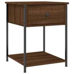 Berkfield Home Bedside Table Brown Oak 44x45x58 cm Engineered Wood - Size: 44 x 45 x 58 cm - thumbnail 2