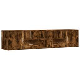 Berkfield Home Corner Cabinet Smoked Oak 200x40x45 cm Engineered Wood in Brown - Size: 200 x 40 x 45 cm - thumbnail 2
