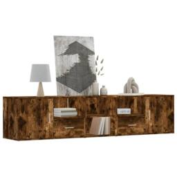 Berkfield Home Corner Cabinet Smoked Oak 200x40x45 cm Engineered Wood in Brown - Size: 200 x 40 x 45 cm - thumbnail 1