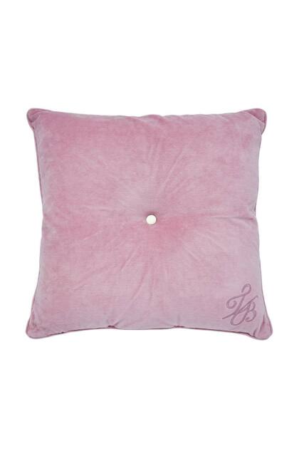 Ted Baker 'TB Branded' Cotton Velvet Button Cushion in Pink - Size: 50 cm x 50 cm - image 1