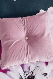 Ted Baker 'TB Branded' Cotton Velvet Button Cushion in Pink - Size: 50 cm x 50 cm - thumbnail 2