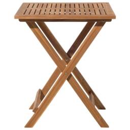 Wyld and Coco 3-Piece Folding Acacia Wood Bistro Set Slatted Design in Brown - thumbnail 4